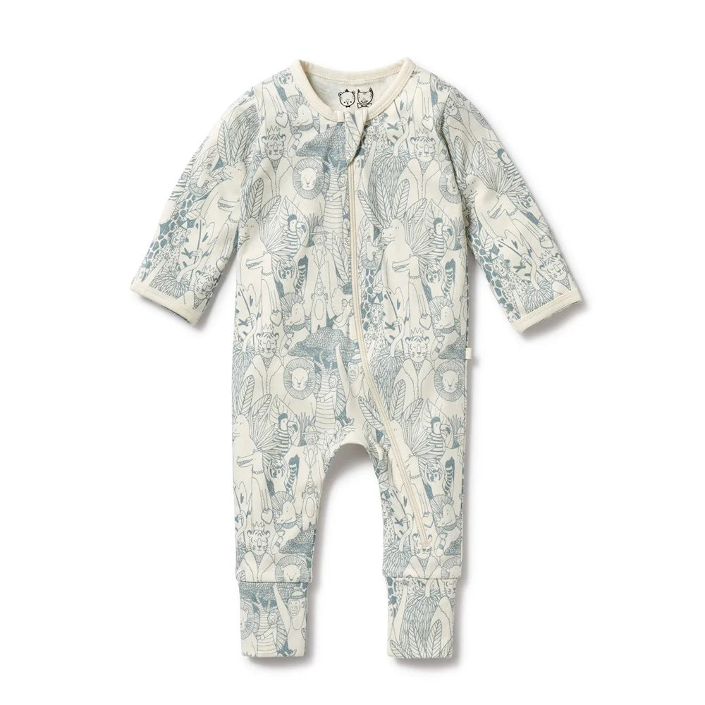 Wilson & Frenchy / Ava Floral Organic Zipsuit with Feet