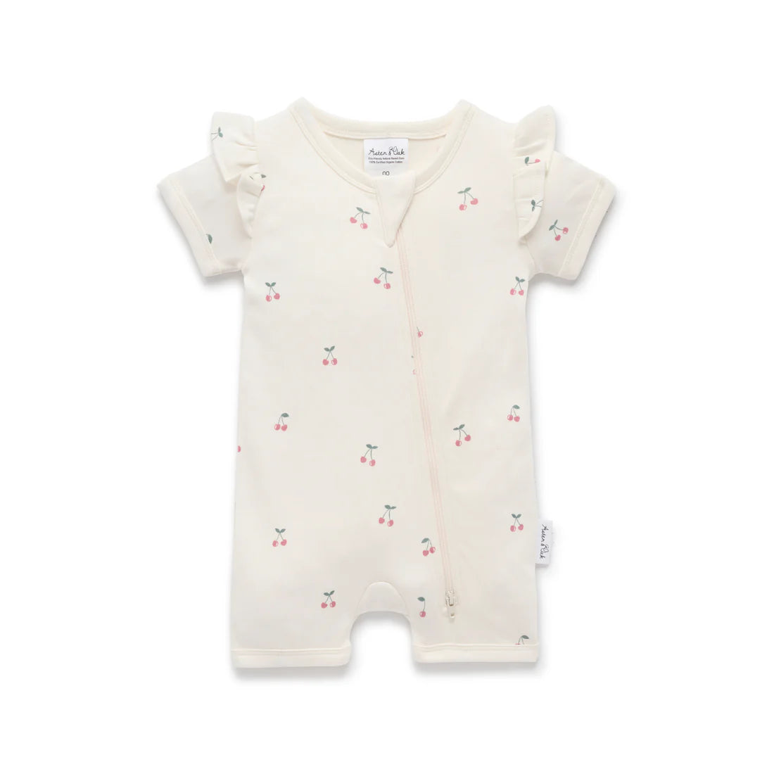 Aster & Oak / Cherry SS Zip Romper