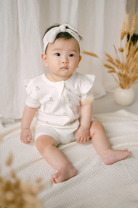 Aster & Oak / Cherry SS Zip Romper
