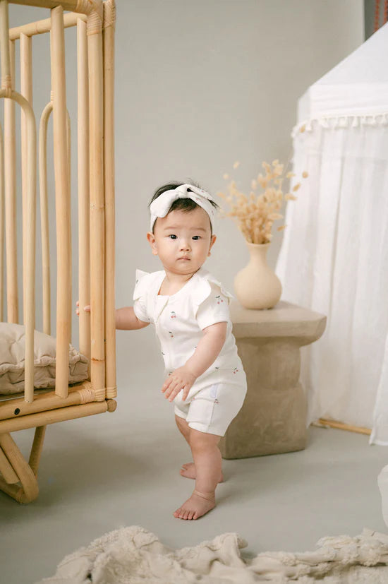 Aster & Oak / Cherry SS Zip Romper