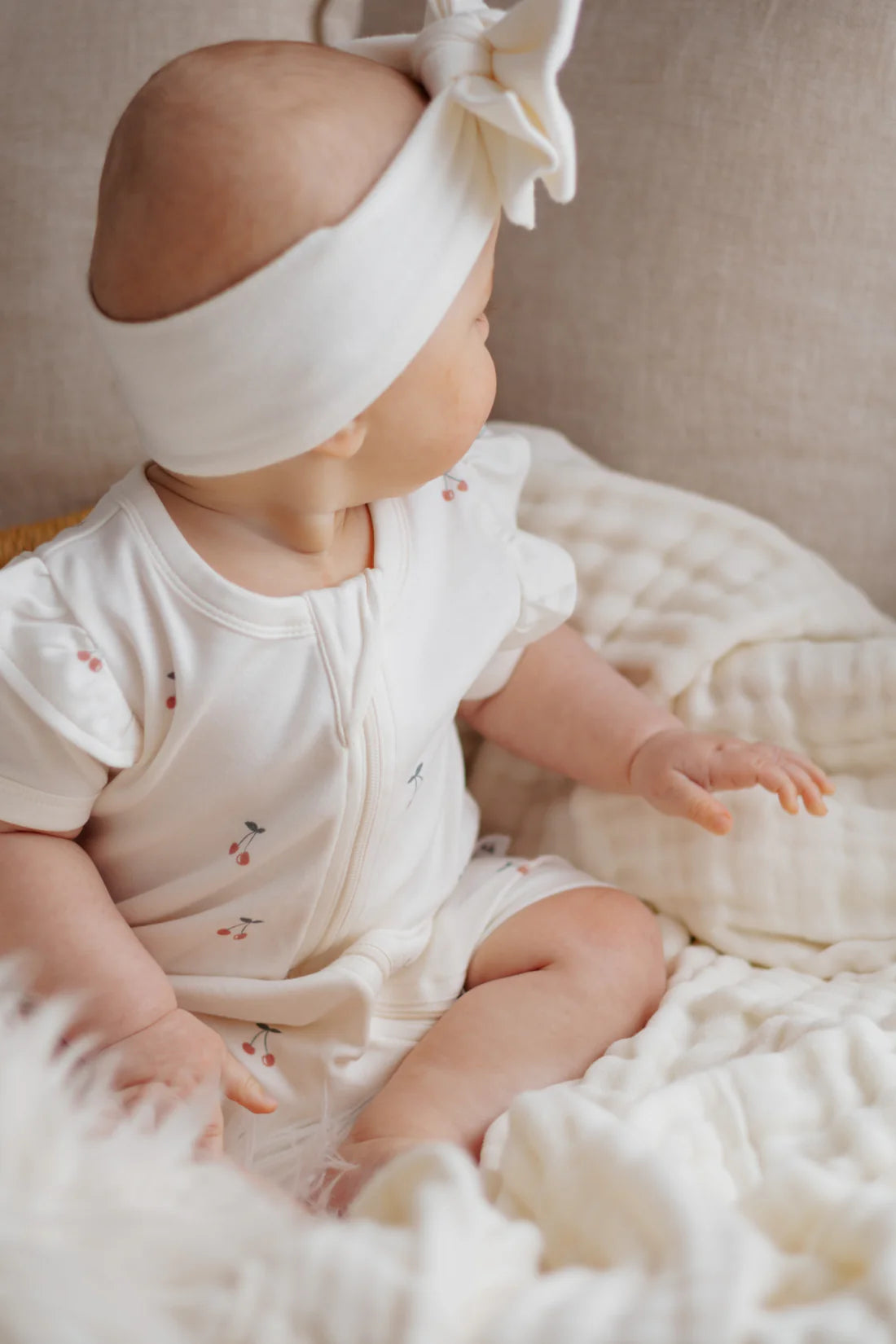 Aster & Oak / Cherry SS Zip Romper