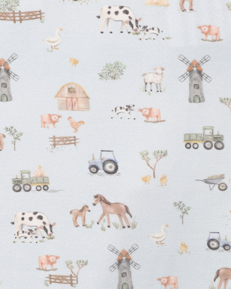 Bebe By Minihaha / Farm Print SS Zip Onesie