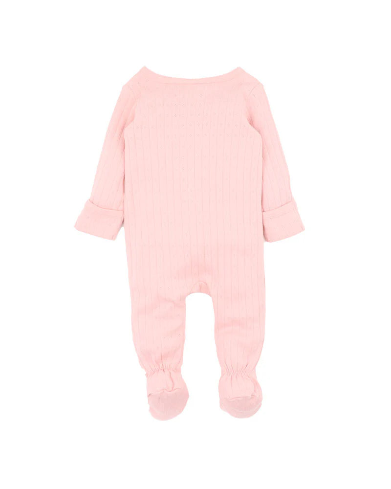 Bebe By Minihaha / Blossom Organic Pointelle LS Zip Onesie