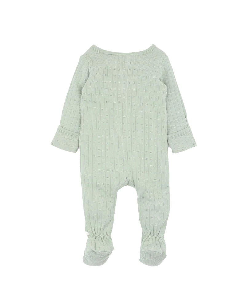Bebe By Minihaha / Sage Organic Pointelle LS Zip Onesie