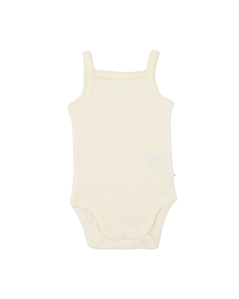 Bebe By Minihaha / Milk Organic Pointelle Singlet Bodysuit
