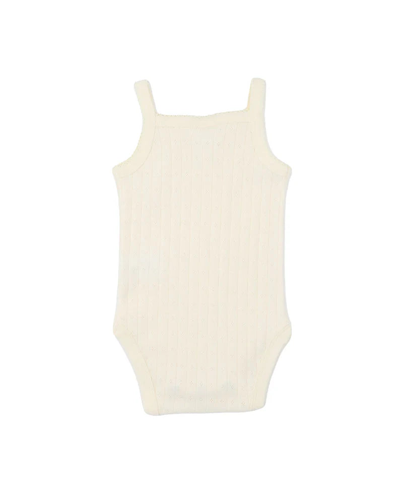 Bebe By Minihaha / Milk Organic Pointelle Singlet Bodysuit