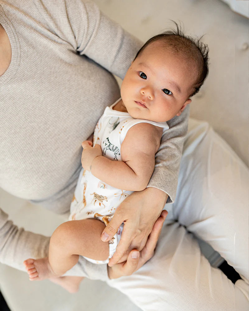 Bebe By Minihaha / Billie Print - Organic Button Front Bodysuit