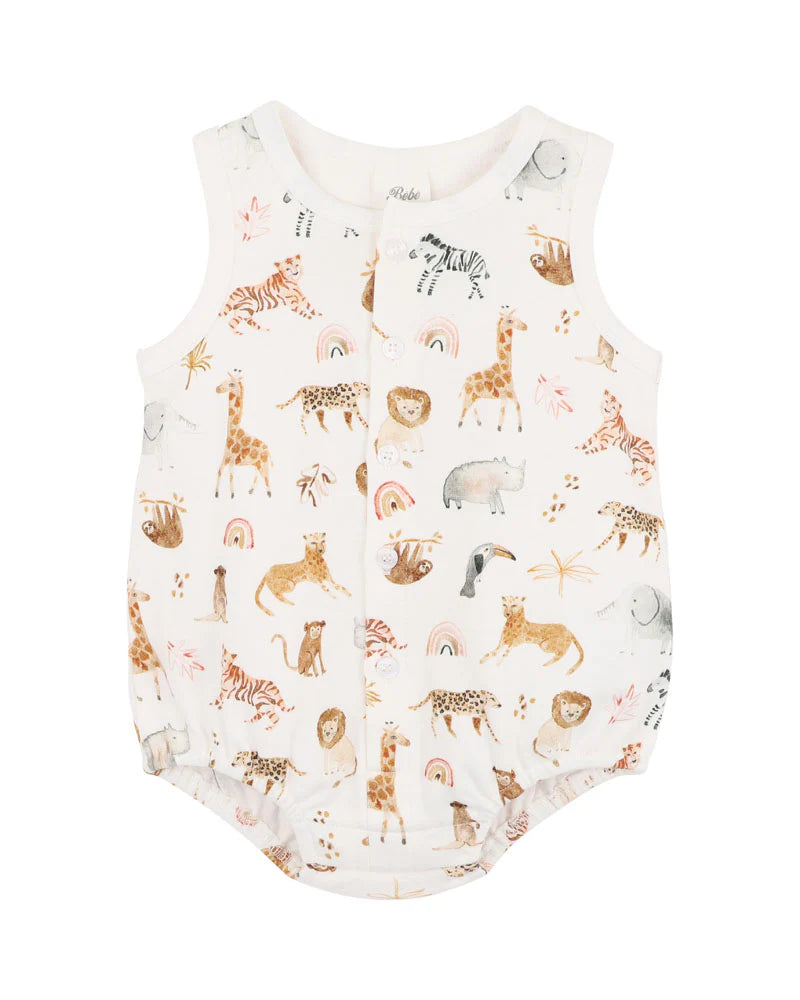 Bebe By Minihaha / Billie Print - Organic Button Front Bodysuit