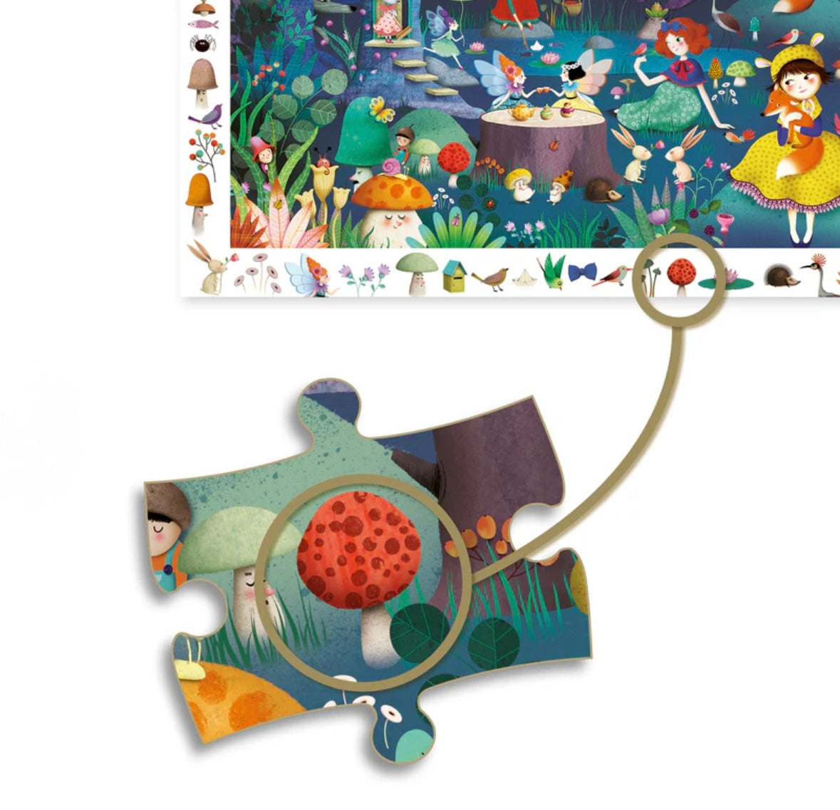 Djeco / Observation Puzzle / Enchanted Forest 100 Piece