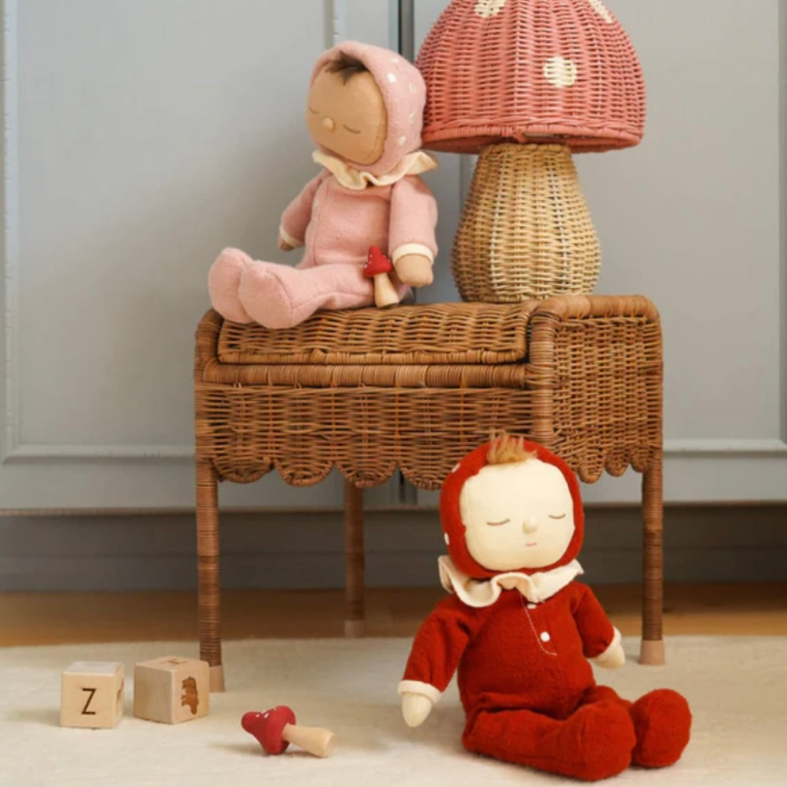 Olli Ella / Dozy Dinkum Doll - Toadstool Pip Pink