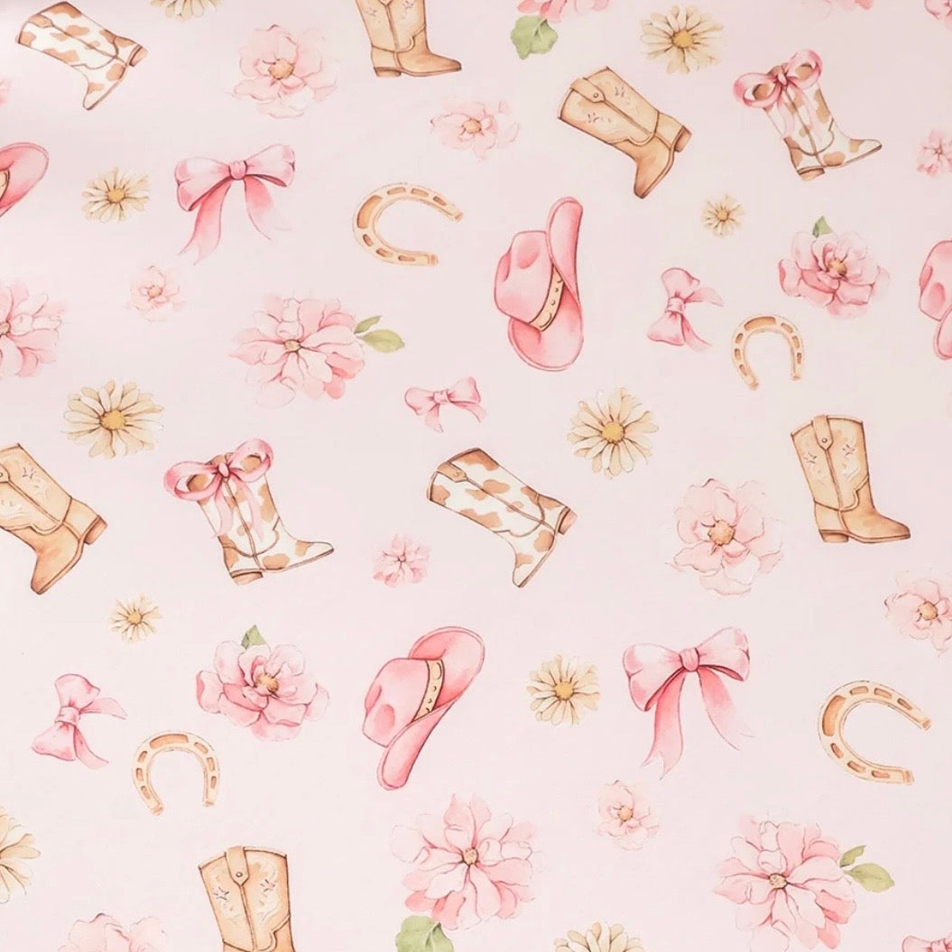 Snuggle Hunny / Fitted Cot Sheet - Boots & Bows
