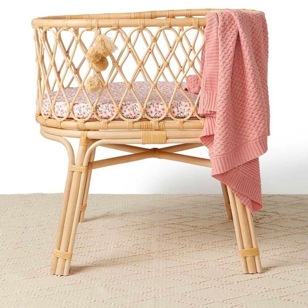 Snuggle Hunny / Fitted Bassinet Sheet - Spring Floral