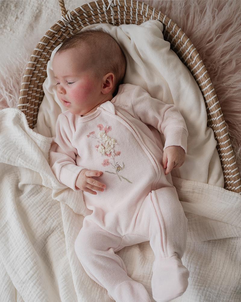 Bebe By Minihaha / Nancy Velour LS Zip Onesie