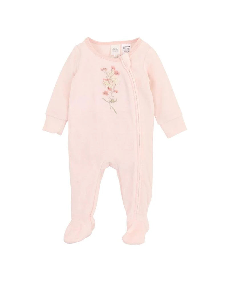 Bebe By Minihaha / Nancy Velour LS Zip Onesie