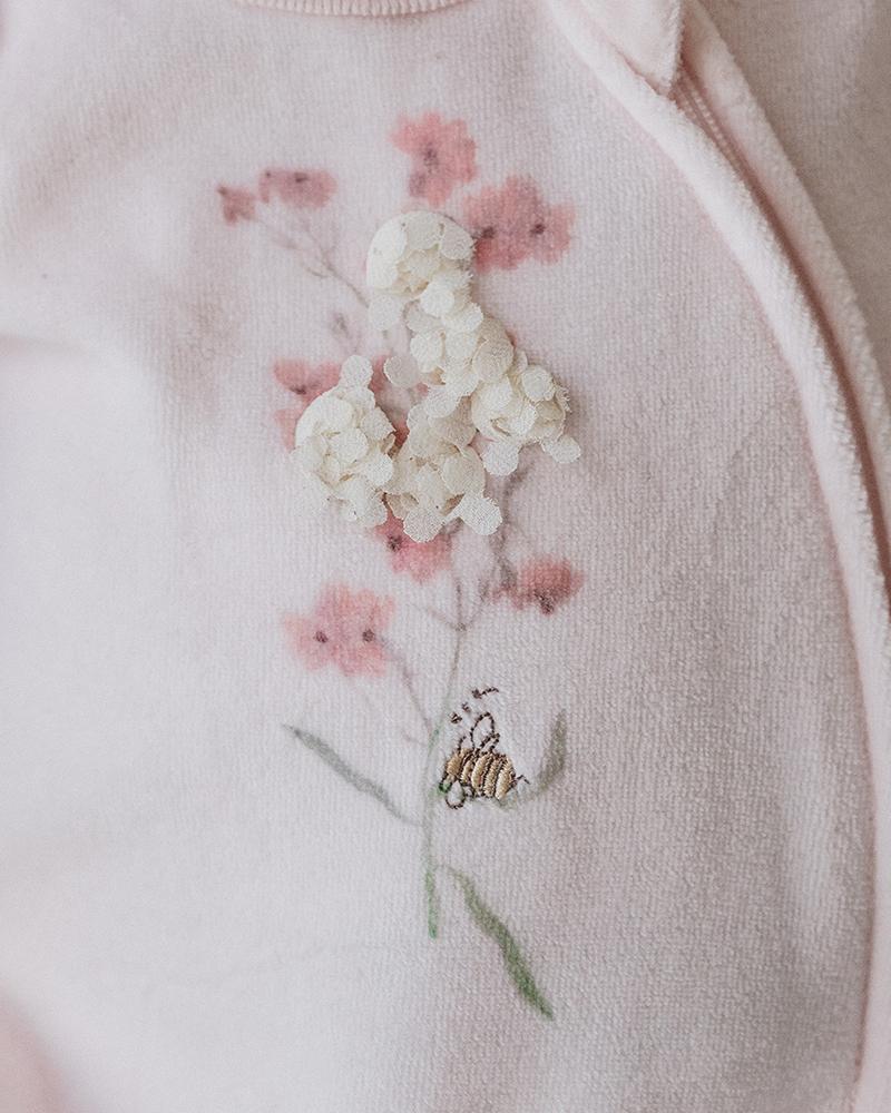 Bebe By Minihaha / Nancy Velour LS Zip Onesie