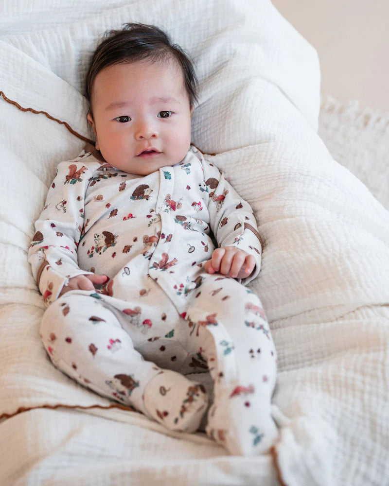 Bebe By Minihaha / Toby Print LS Zip Onesie