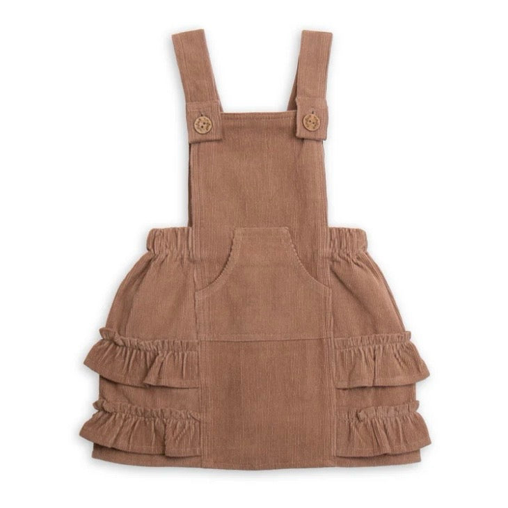 Tiny Twig / Corduroy Pinafore - Cafe