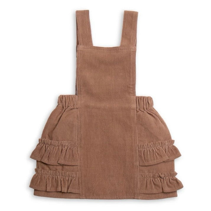 Tiny Twig / Corduroy Pinafore - Cafe