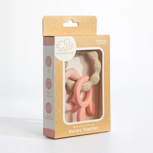 Playground / Silicone Bunny Teether - Pink