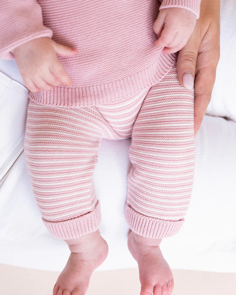 Bebe By Minihaha / Fern Stripe Organic Knitted Leggings