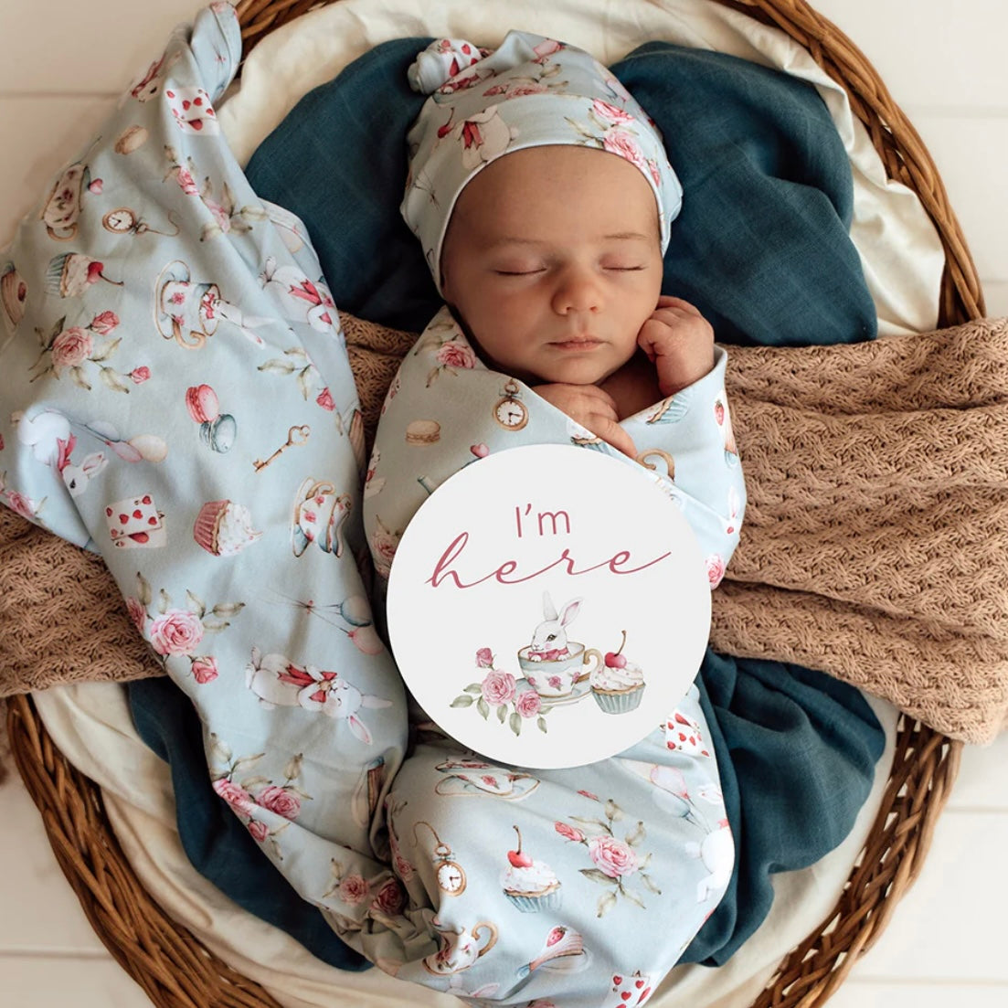 Snuggle Hunny / Jersey Wrap Set - White Rabbit