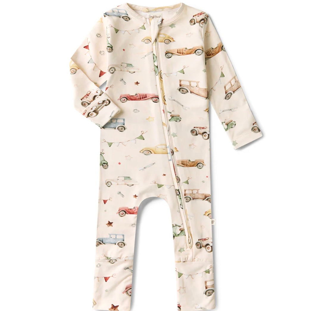 Snuggle Hunny / Snugglesuit Convertible Romper - Vintage Car