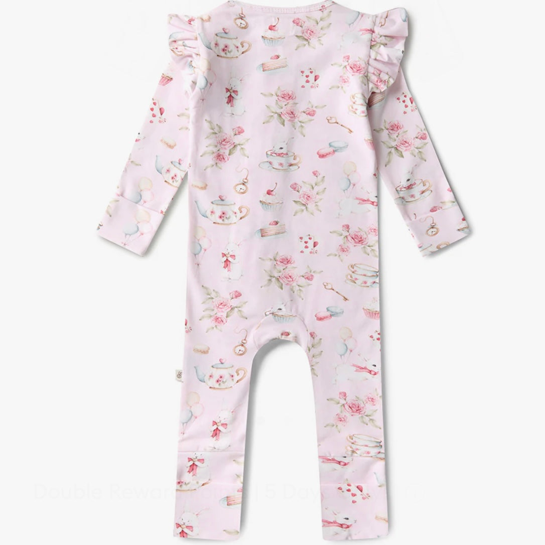 Snuggle Hunny / Snugglesuit Convertible Romper - Alice's Tea Party