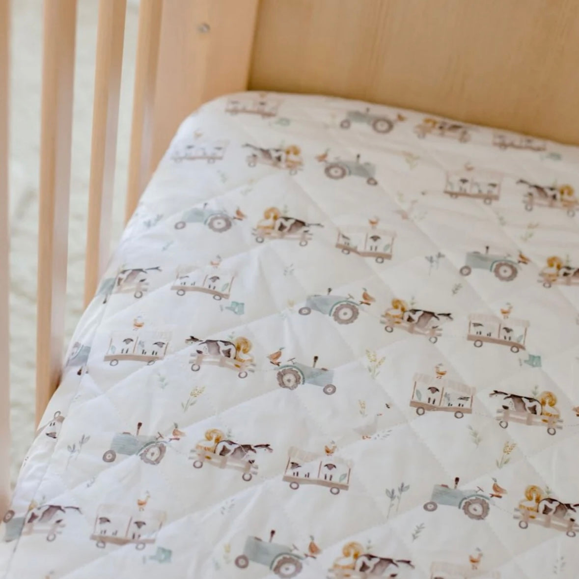 Bambella Designs / Waterproof Fitted Cot Sheet - Oakwood Farm