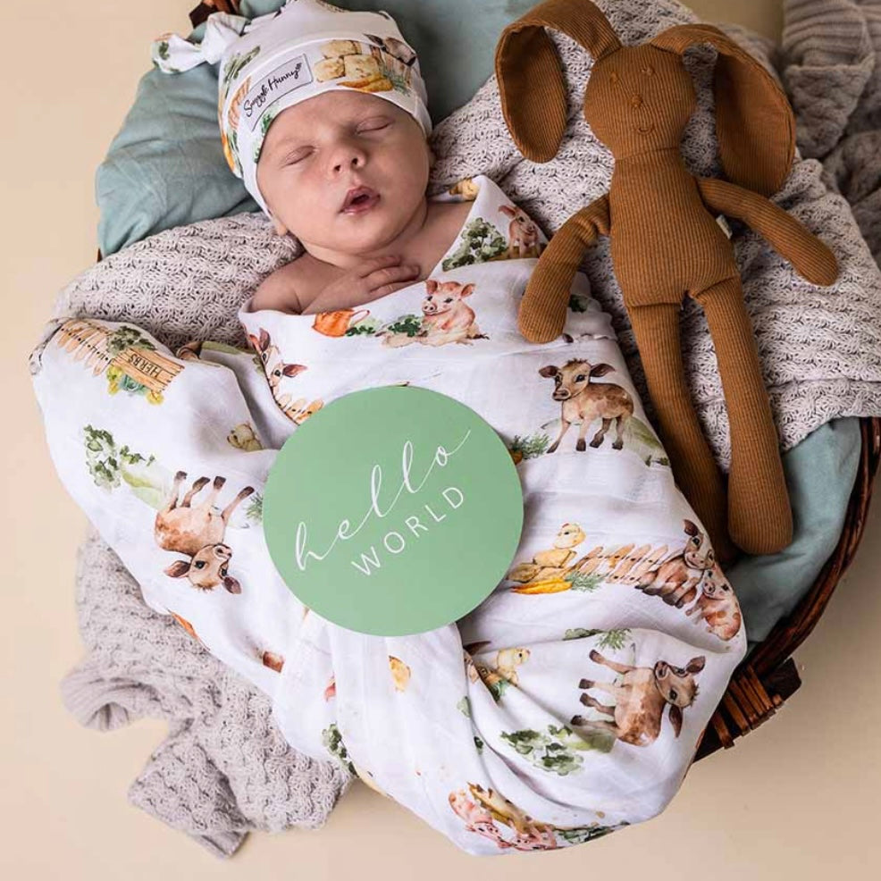 Snuggle Hunny / Muslin Wrap - Farm