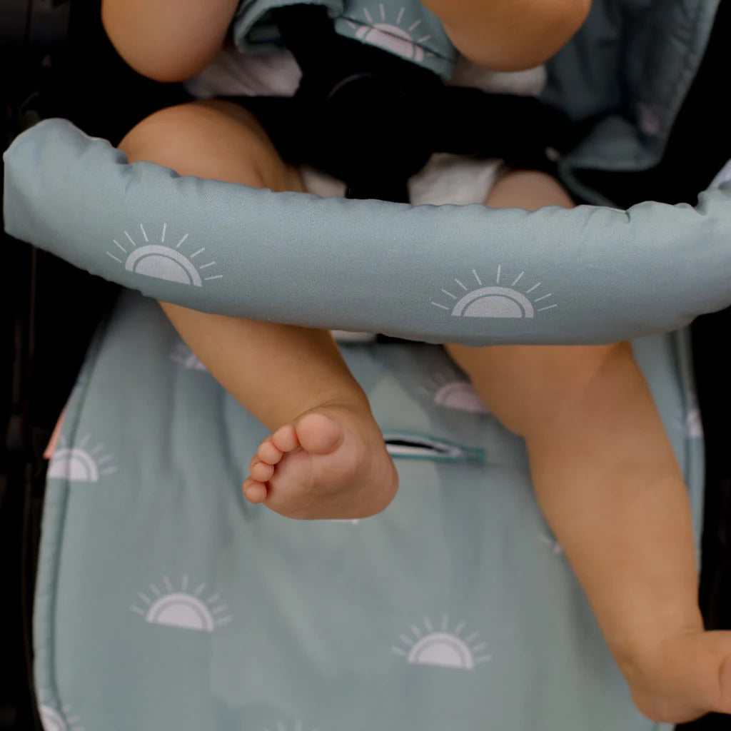 Bambella Designs / Pram Bar Covers - Sage Sunshine