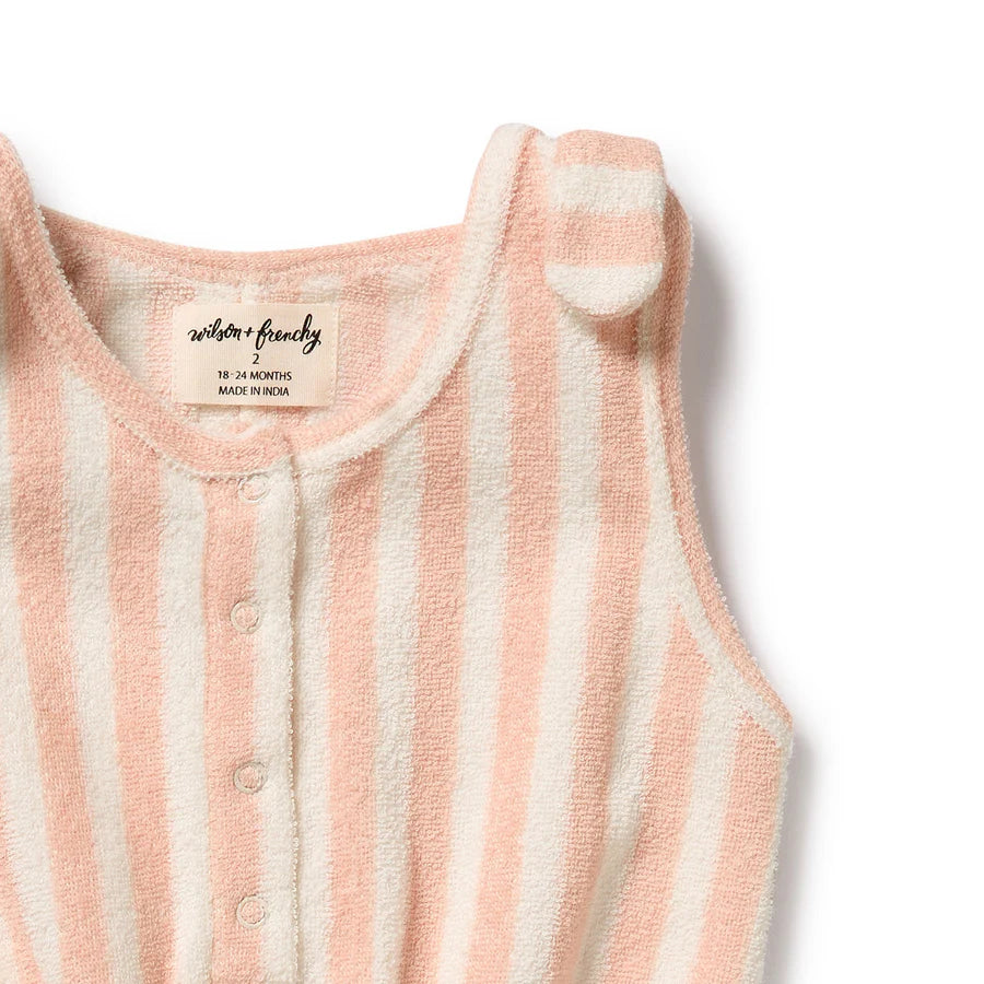 Wilson & Frenchy / Strawberry Wave Organic Terry Playsuit