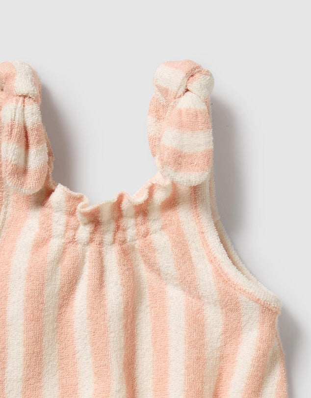 Wilson & Frenchy / Strawberry Wave Organic Terry Tie Playsuit