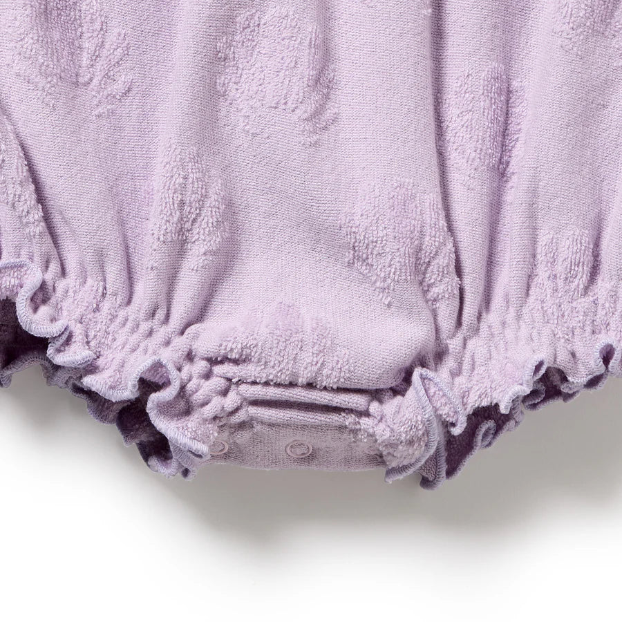 Wilson & Frenchy / Lavender Shells Organic Terry Tie Playsuit