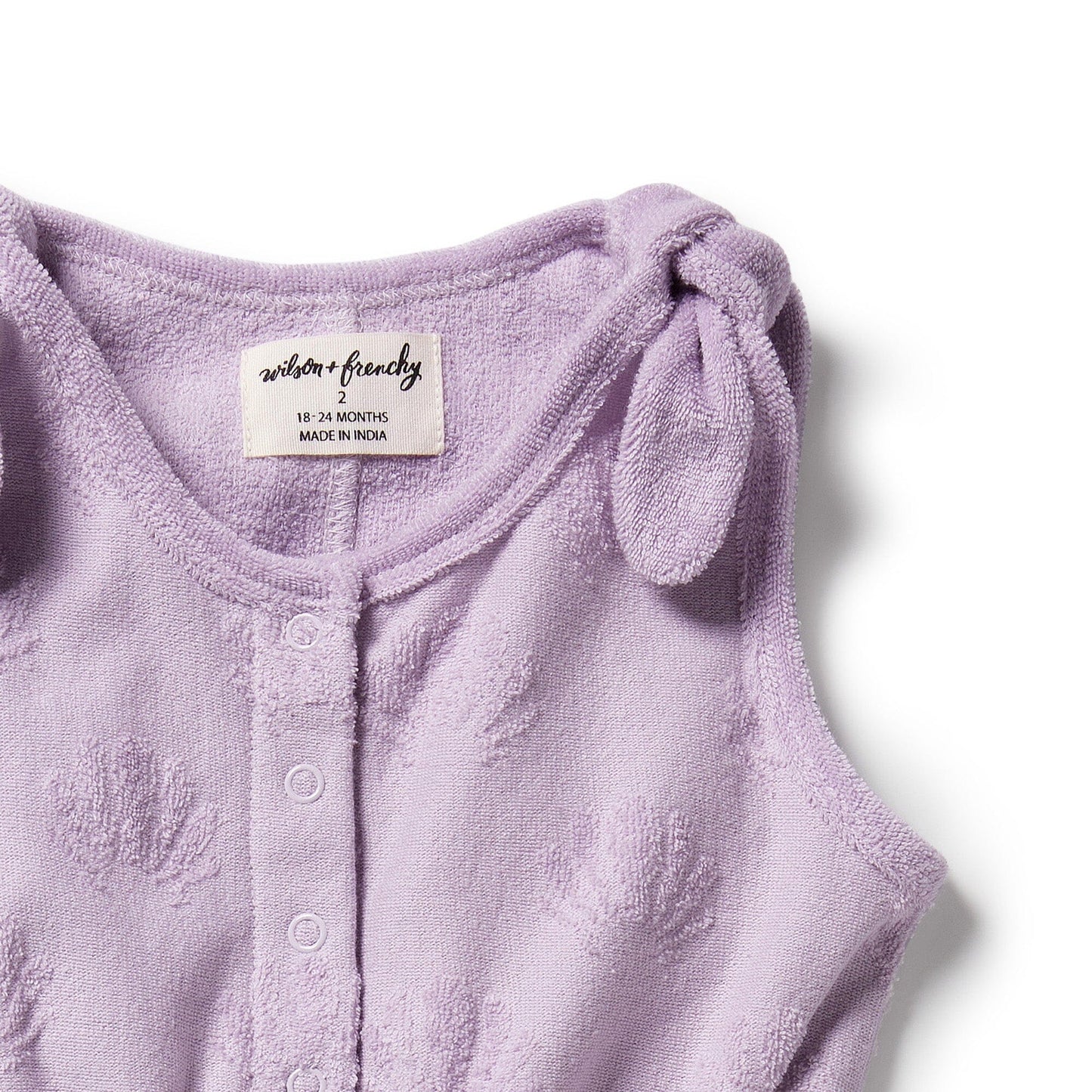 Wilson & Frenchy / Lavender Shells Organic Terry Playsuit
