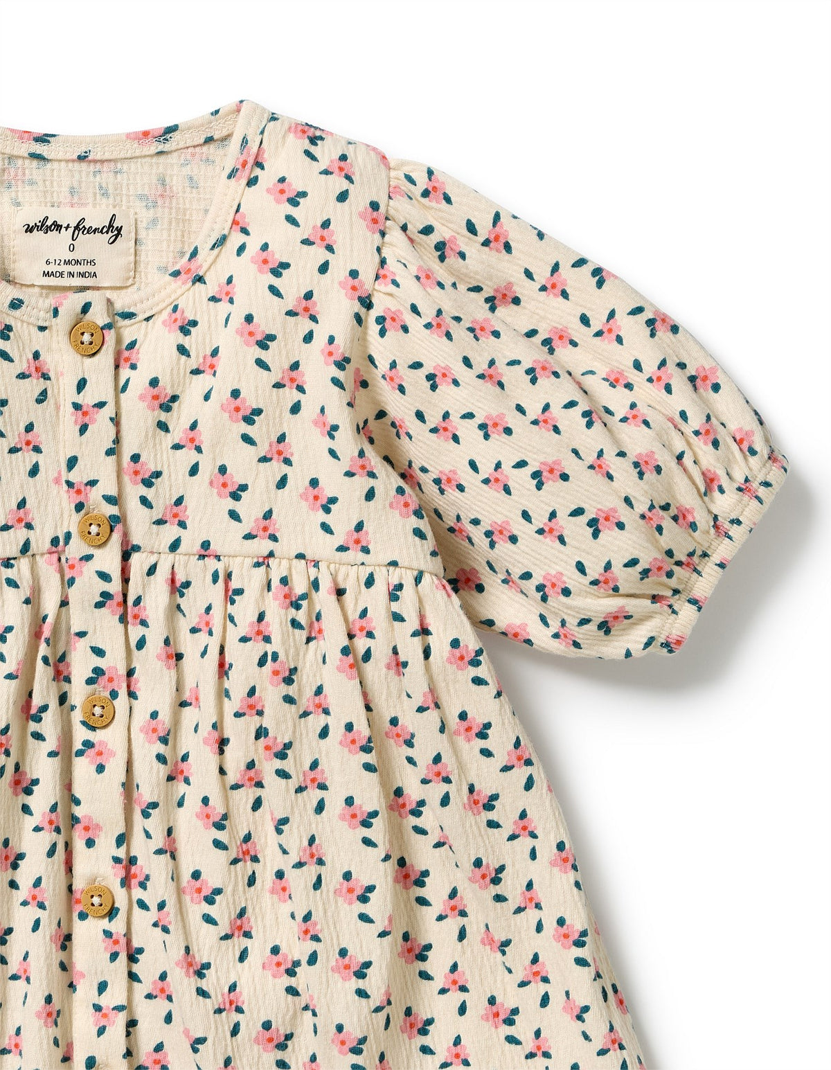 Wilson & Frenchy / Little Blossom Organic Crinkle Button Dress