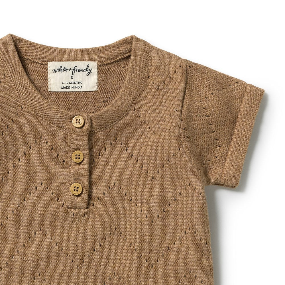 Wilson & Frenchy / Ginger Snap Organic Knitted Pointelle Bodysuit