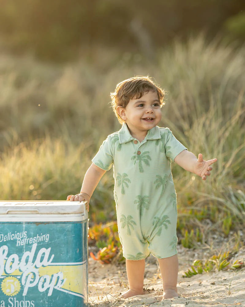Bebe By Minihaha / Ivan Tropical Trees Polo Romper