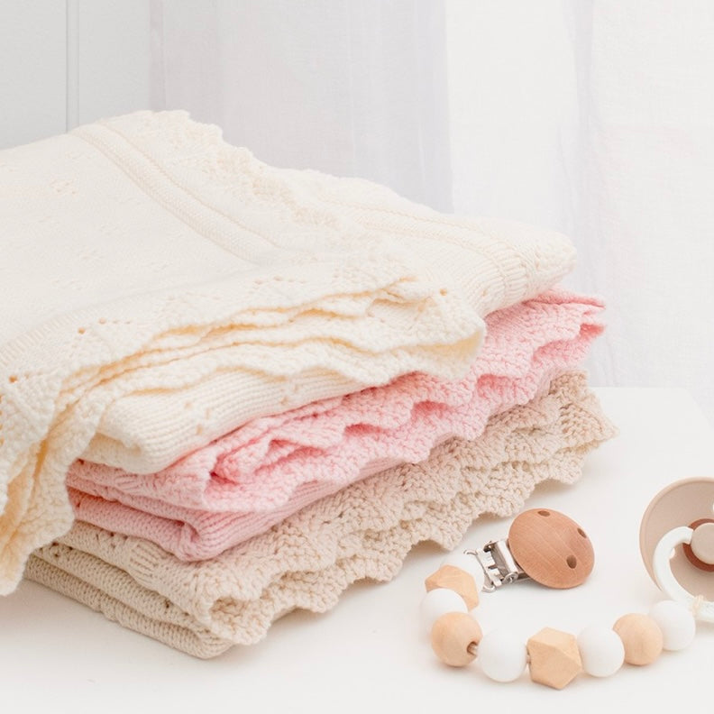 Living Textiles / Bamboo Cotton Heirloom Blanket - Ivory