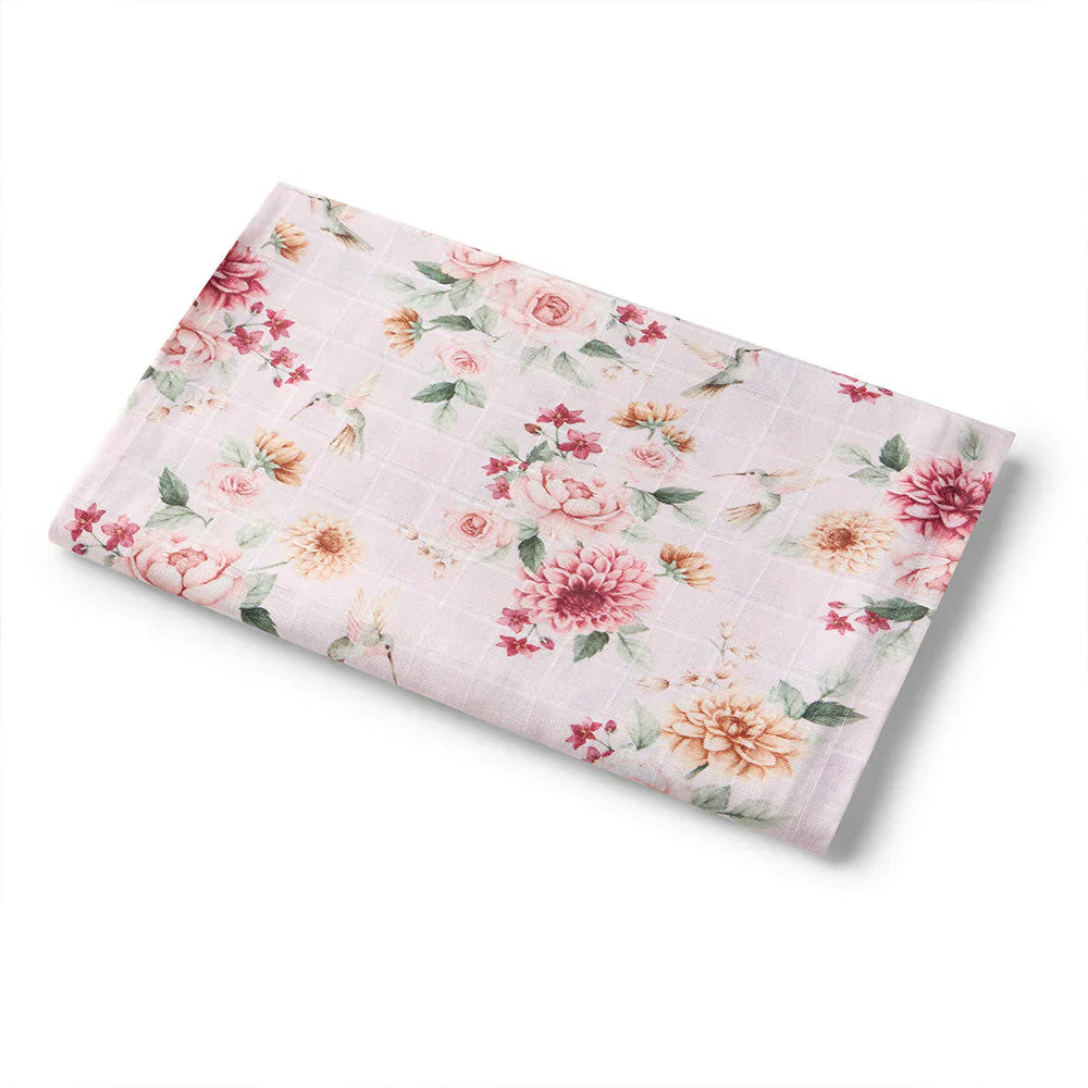 Snuggle Hunny / Organic Muslin Wrap - Birds & Blooms