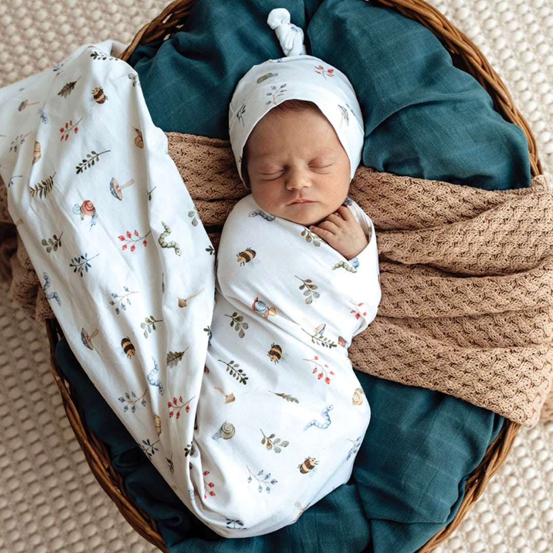 Snuggle Hunny / Jersey Wrap Set - Garden Friends