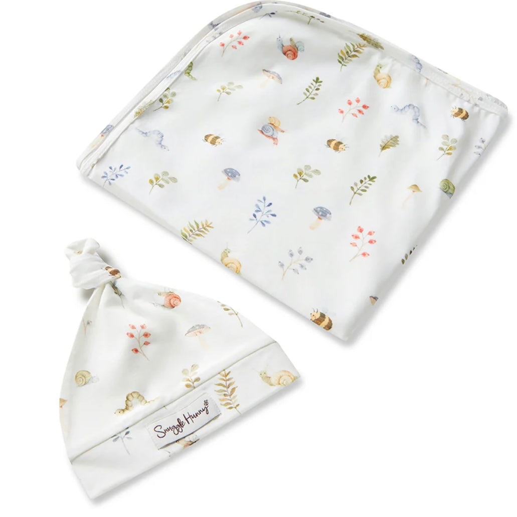 Snuggle Hunny / Jersey Wrap Set - Garden Friends