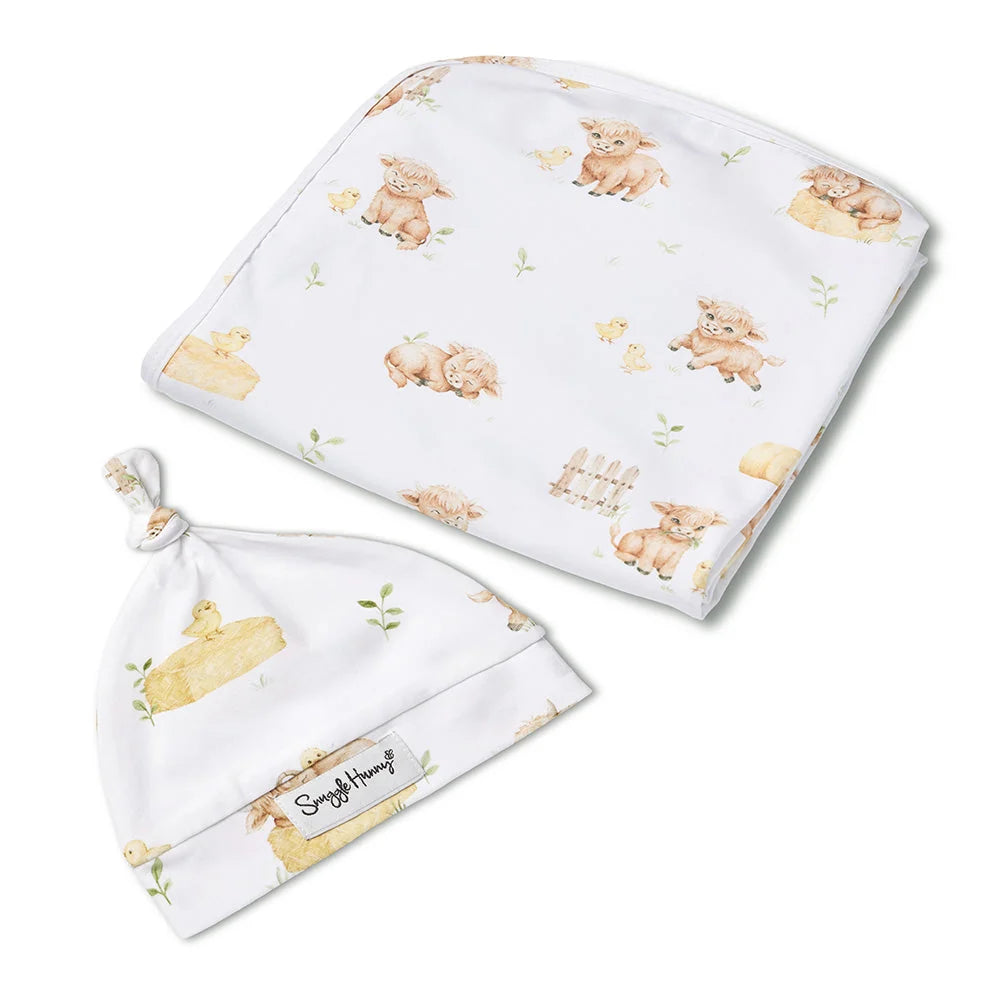 Snuggle Hunny / Jersey Wrap Set - Highland Cows