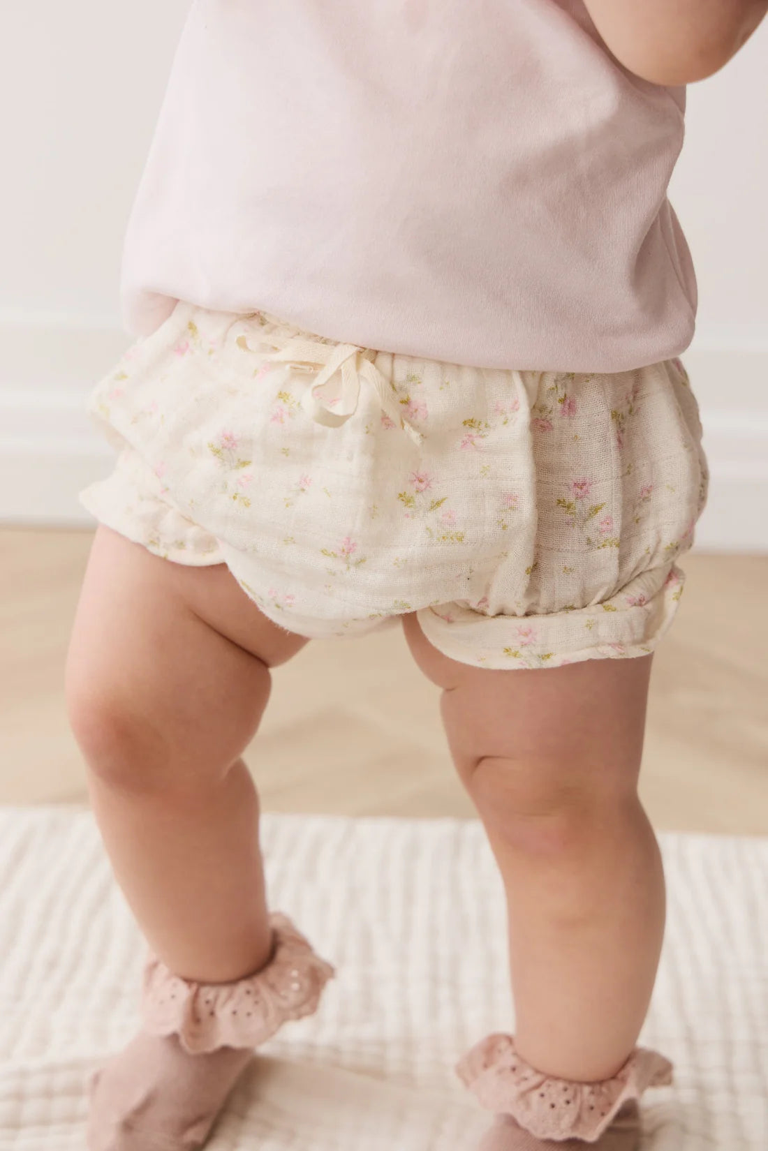 Jamie Kay / Organic Cotton Muslin Frill Bloomer - Emelia Pink