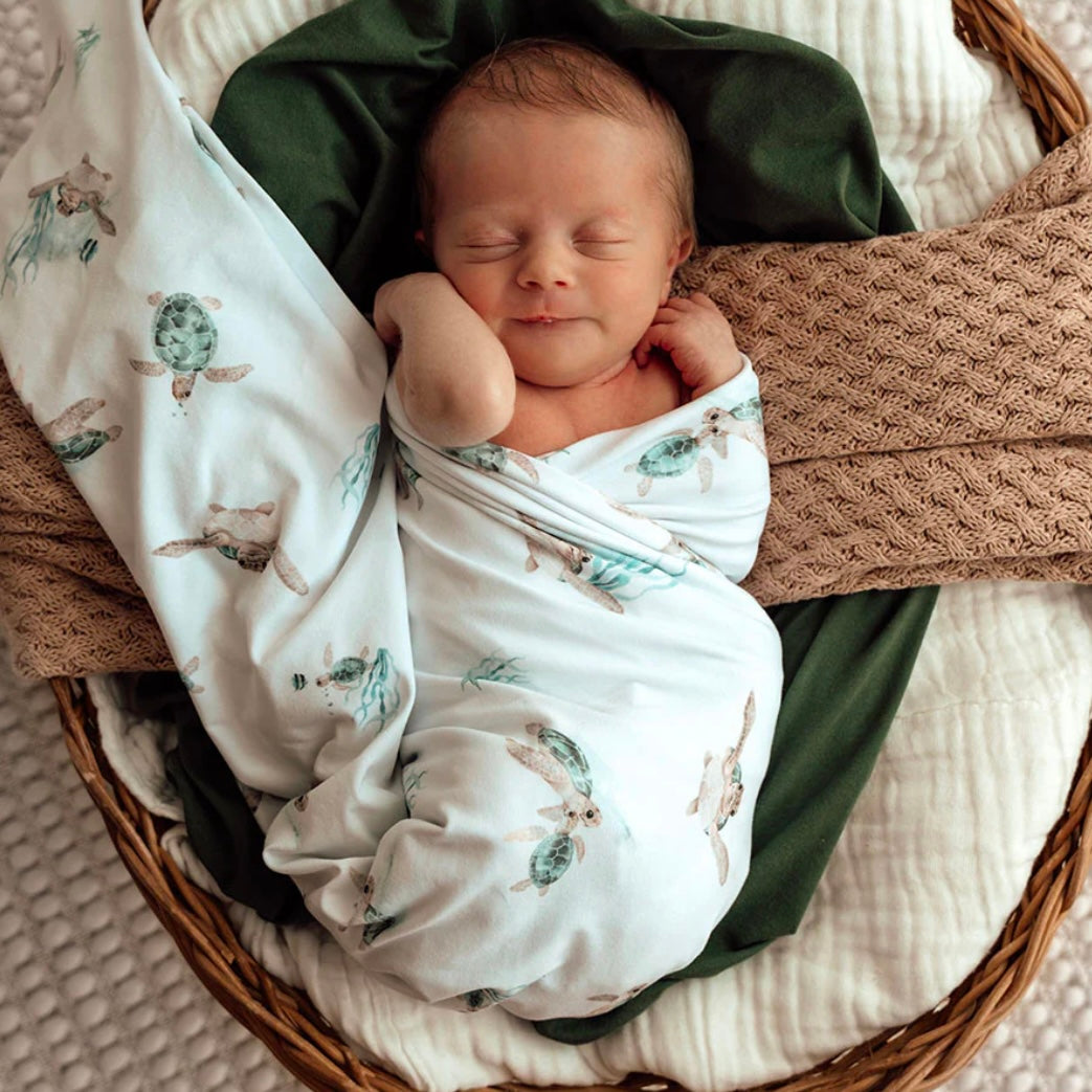 Snuggle Hunny / Jersey Wrap Set - Turtle