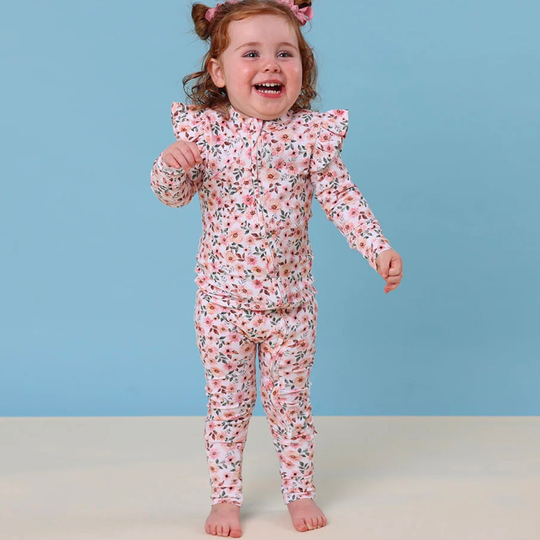 Snuggle Hunny / Snugglesuit Covertible Romper - Spring Floral