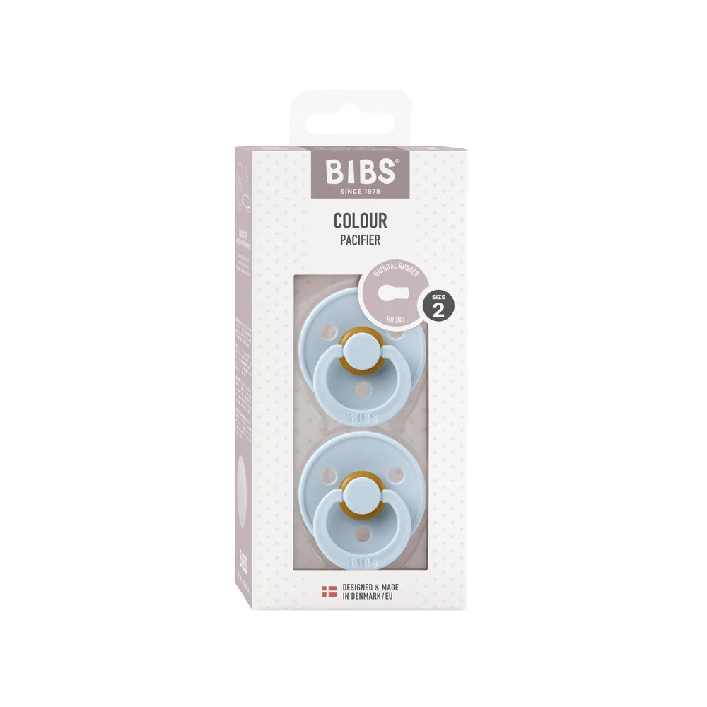 BIBS / Dummy Round Nipple 2 Pack - Baby Blue