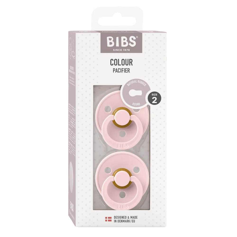 BIBS / Dummy Round Nipple 2 Pack - Blossom