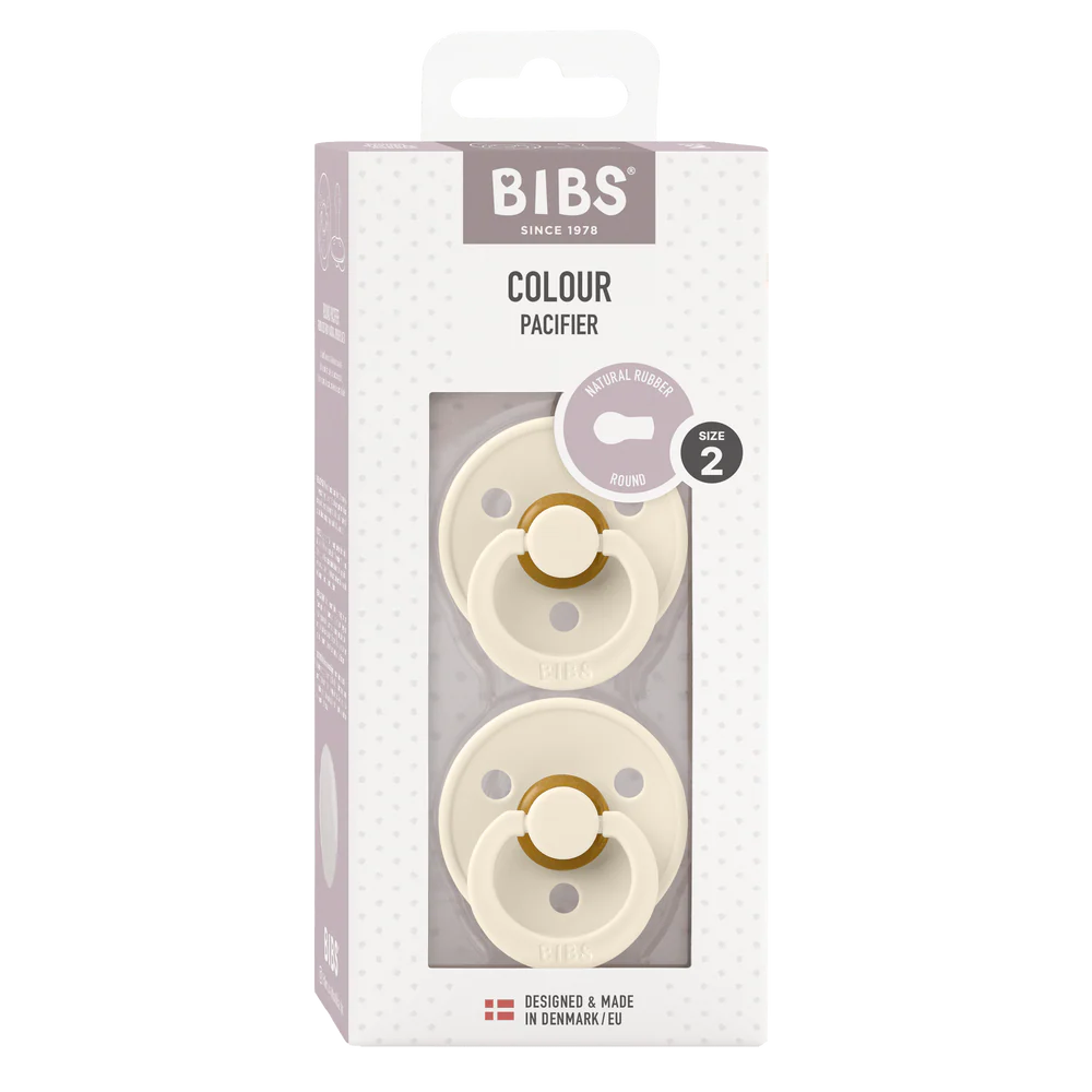 BIBS / Dummy Round Nipple 2 Pack - Ivory