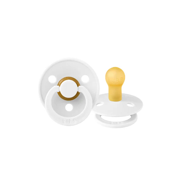BIBS / Dummy Round Nipple 2 Pack - White