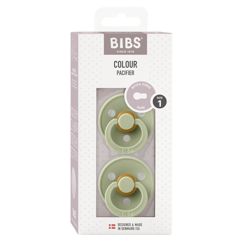 BIBS / Dummy Round Nipple 2 Pack - Sage